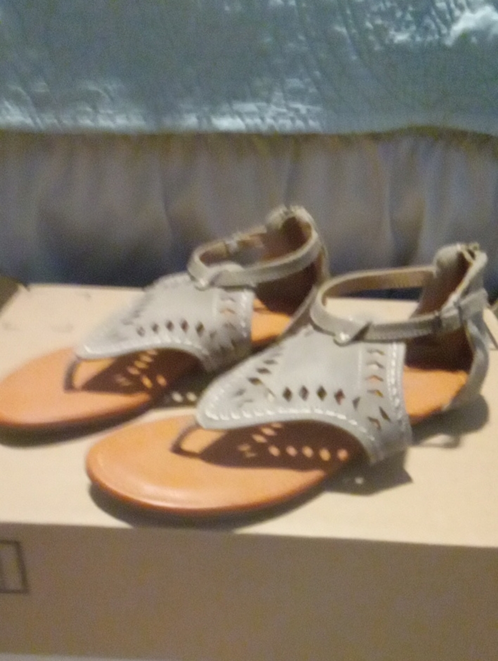 Women’s Light Brown Ankle-Strap Cutout Sandals